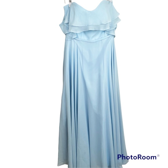 AZAZIE Long Blue Dress Gown with Back Zipper Size A8 - Picture 1 of 6